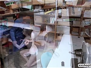 scorching Shoplifter teen Lexi Lore gets fuck in the LP office