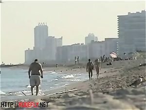 voyeurism at a red-hot nudist couple on the beach